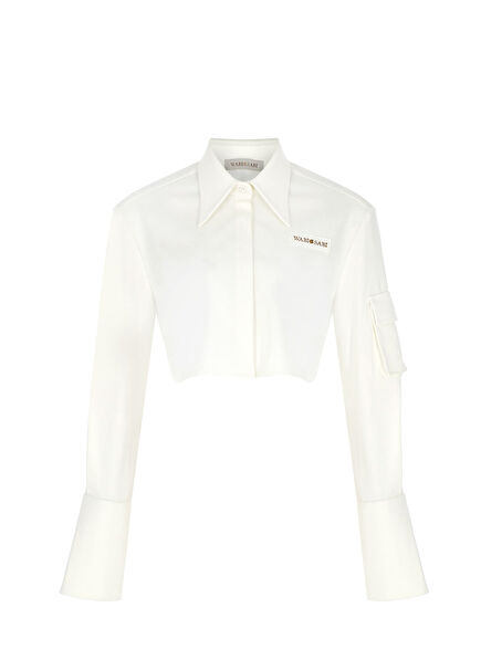 Vento Ekru Uzun Kollu Kadın Kısa Gömlek