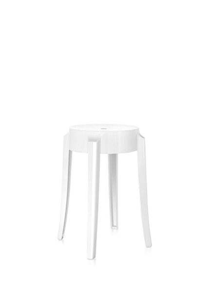 Charles Ghost Beyaz Tabure