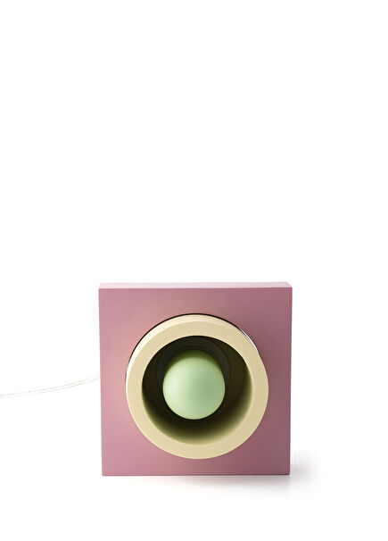 Concrete Pink Donut Colored Table Lamp