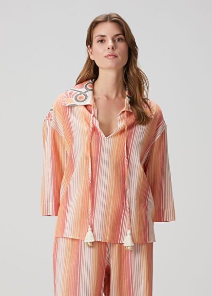 Turuncu Çizgili Gömlek