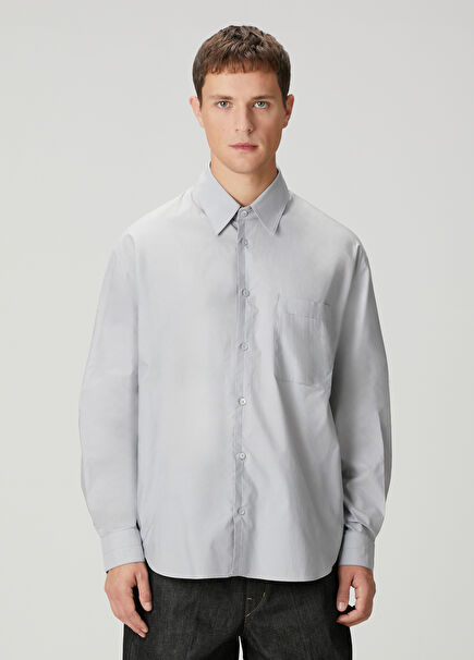 Regular Fit Açık Gri Gömlek