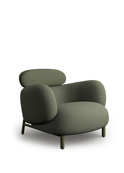 Moby Low Green Metal Legged Armchair