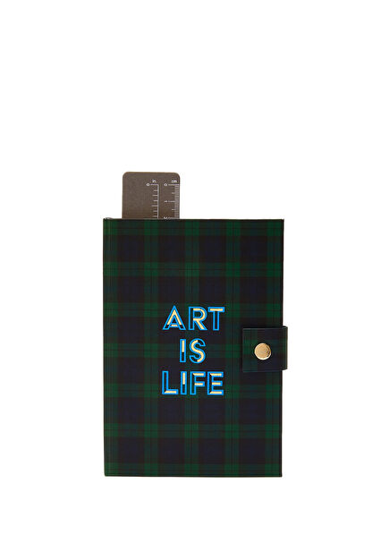 Madison Yazı Detaylı Ekose Desenli Defter