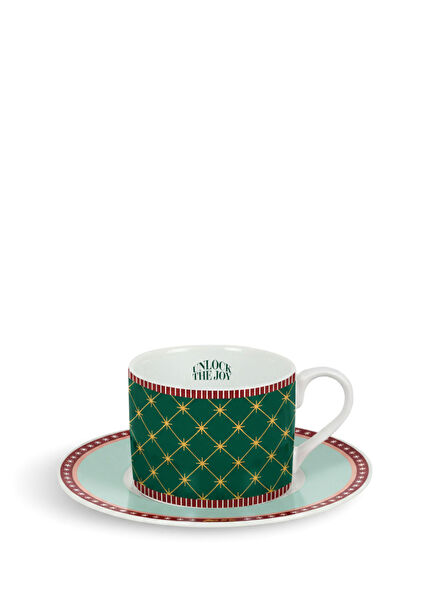 The Starlight Collection Patterned Porcelain Teacup and Saucer