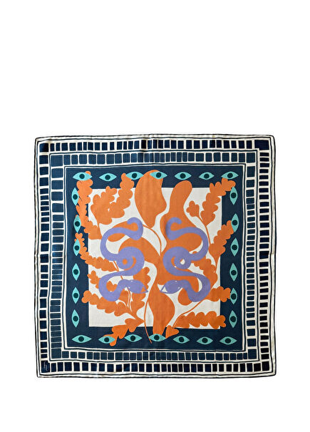 Keep An Eye On Color Silk Women's Scarf 55 x 55 cm