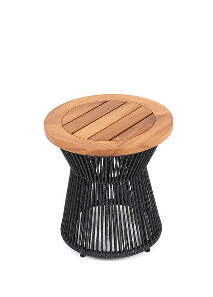 Ban Black Iroko Round Side Table