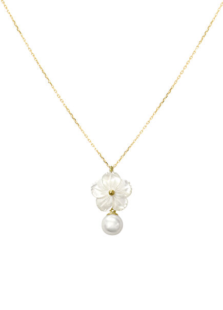 Cleito Pearl 925 Sterling Silver 24K Gold Plated Women's Necklace