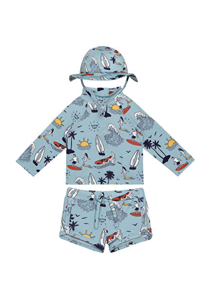 Surfing Time Baby Boy Swimsuit Set with UV Protection