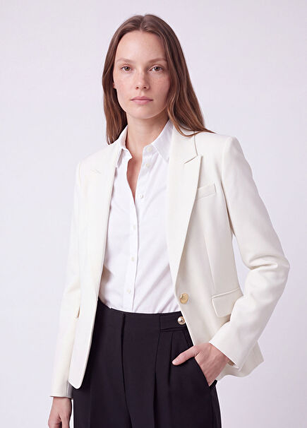 Stone One-Button Blazer