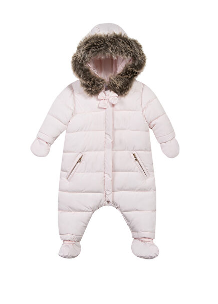 Light Pink Hooded Baby Girl Astronaut Coat