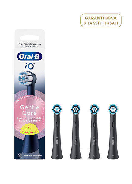 iO Gentle Care Siyah 4'lü Diş Fırçası Yedek Başlığı