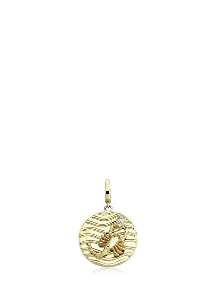 Akrep Burcu Pırlanta Taşlı 14 Ayar Altın Kadın Kolye Ucu