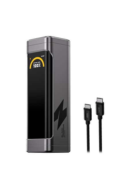 The Black Warrior 25.200 mAh 170W PD3.0 Powerbank Smart Portable Fast Charger with Digital Display