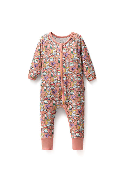 Pembe Alice Desenli Kız Bebek Uyku Tulumu