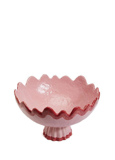 Lyla Footed Multicolored Textured Decorative Plate