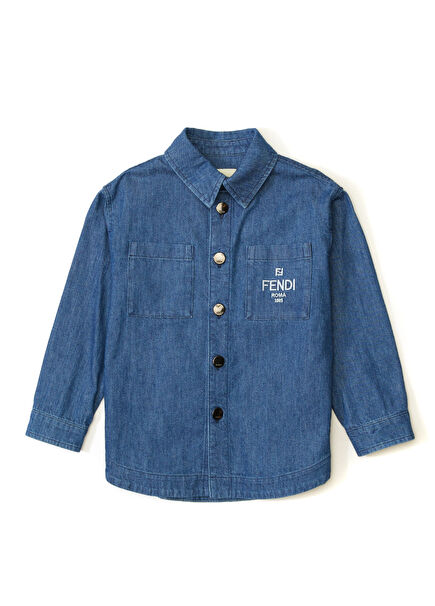 Koyu Mavi Unisex Çocuk Denim Mont