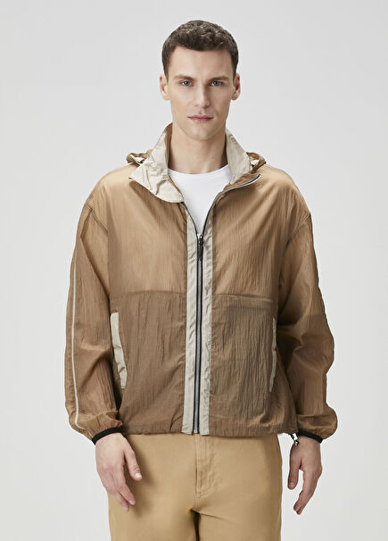 Naturel Kapüşonlu Yağmurluk