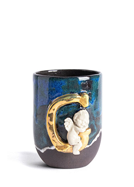 Angel G Harfli Antik Seramik Kupa