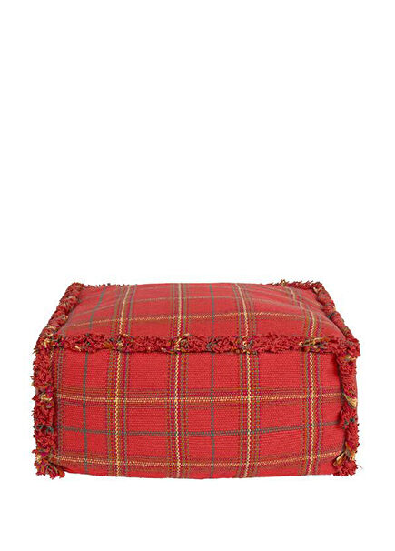 Tartan Mapple Red Çocuk Odası Puf