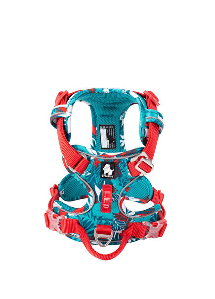 Aluminum D-Ringed Blue Camouflaged Dog Chest Harness