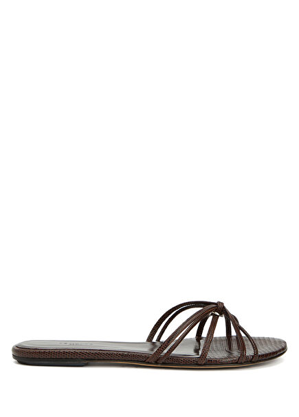 Dark Brown Women's Leather Slippers