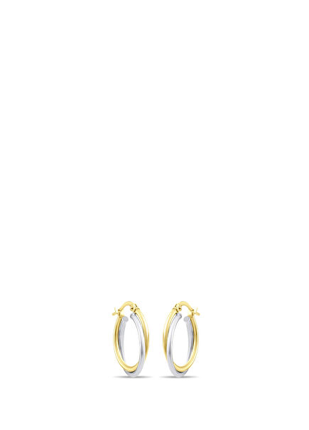 Double Twist 14K Gold Women's Hoop Earrings