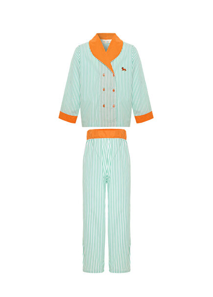 Playful Prince Yeşil Çizgili Erkek Çocuk Pijama Takımı