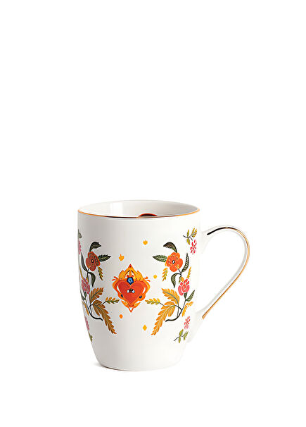 Profuma Patterned White Porcelain Mug