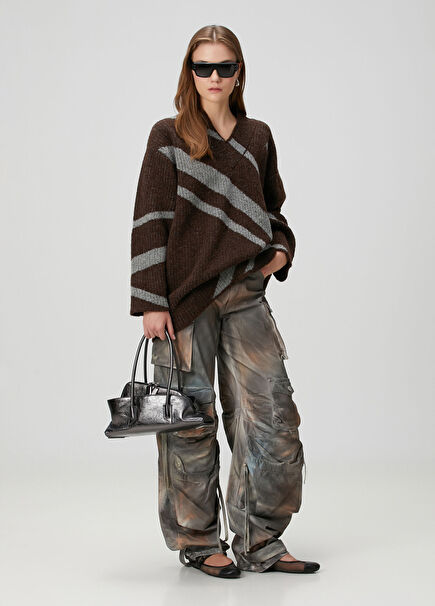 Kahve Gri Jean Pantolon