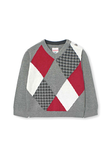 Knitted Woven Boys' Sweater
