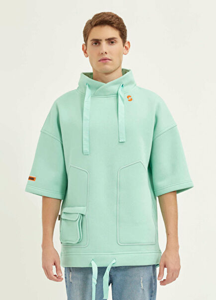 Cava Yeşil Oversize Kapüşonlu Sweatshirt