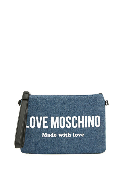 Signature Love Koyu Mavi Kadın Denim El Çantası