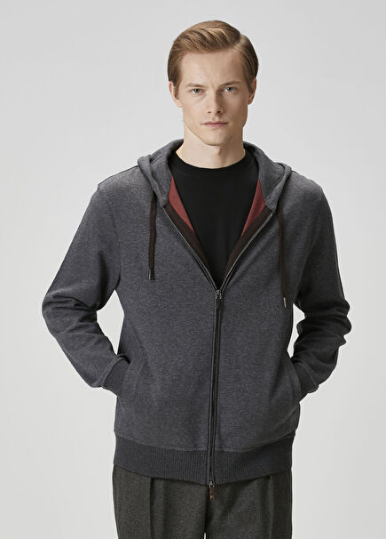 Grey Hooded Sweatshirt
