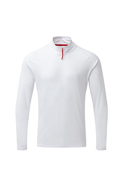 Men's Uv Tec Long Sleeve Zip Tee White Uzun Kollu Erkek Spor Sweatshirt