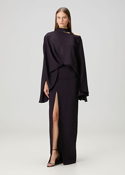 Brooks Plum Maxi Evening Dress