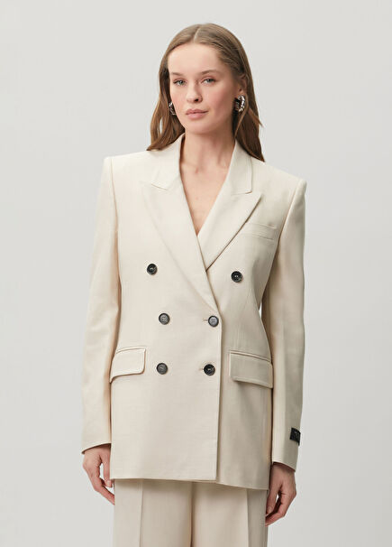 Bej Kruvaze Blazer