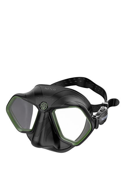 Raptor Black Green Silicone Diving Mask