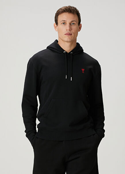 Siyah Kapüşonlu Sweatshirt