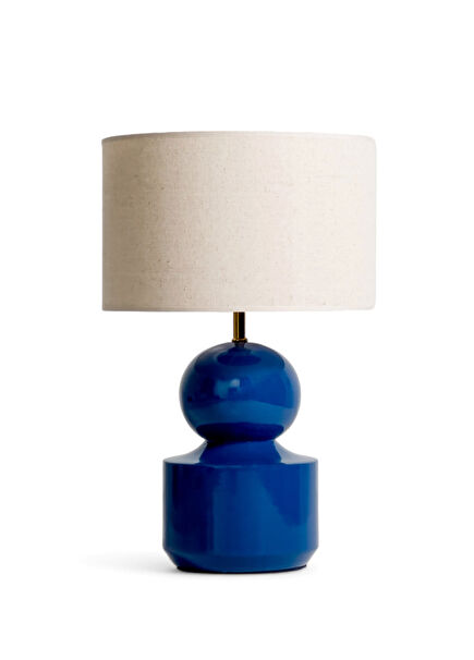 Capri Lamp Navy Blue Wooden Lampshade