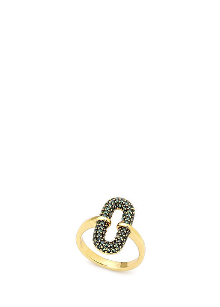 Emerald Link Zircon Stone Gold Plated Women's Ring