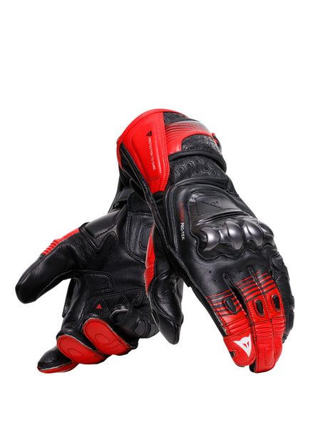 Fiero Metal Black Red Lava White Deri Erkek Motosiklet Eldiveni