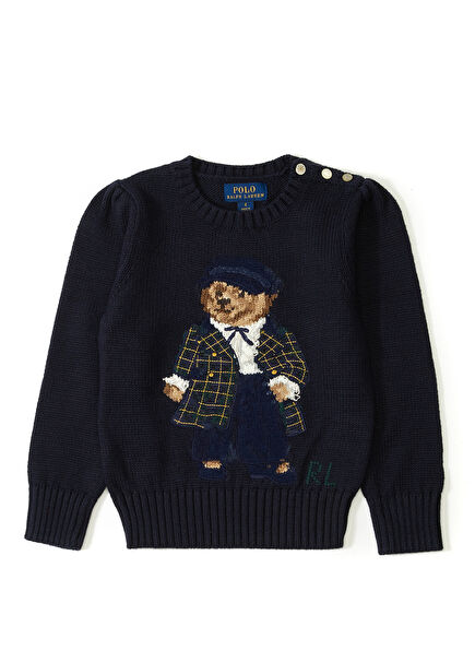 Polo Bear Navy Blue Girls' Sweater