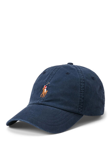 Navy Blue Logo Embroidered Men's Cap