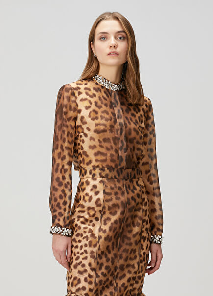 Leopard Printed Linen Shirt