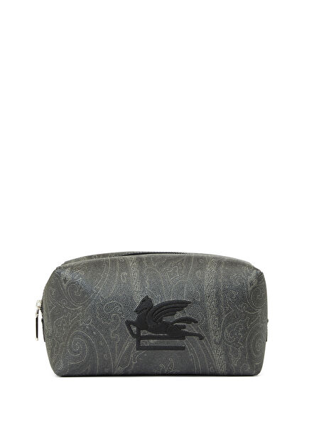 Black Ethnic Patterned Shaving Bag