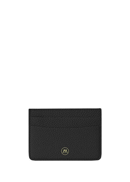 Black Mini Leather Unisex Kids Card Holder