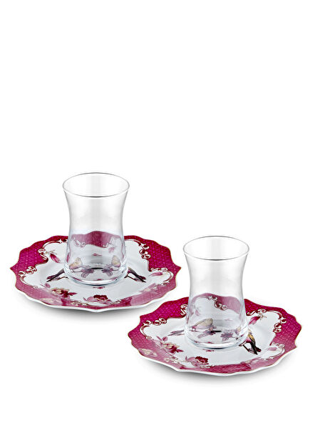 Allure Pink Porcelain Tea Cup Set