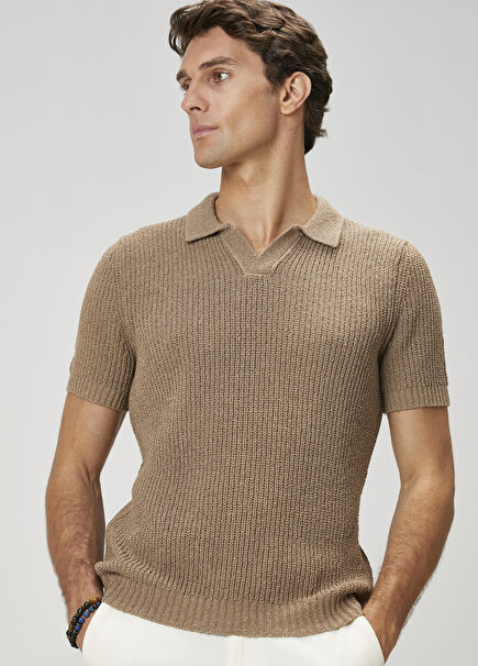 Bej Polo Yaka Triko