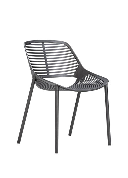 Niwa Aluminum Metallic Grey Armless Chair