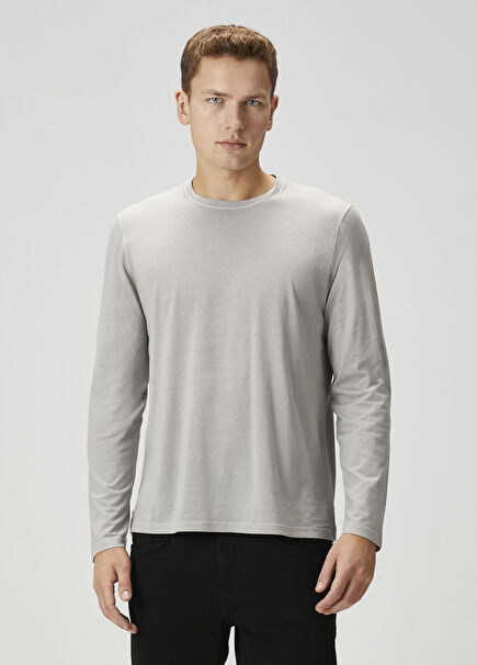 Gri Uzun Kollu T-shirt